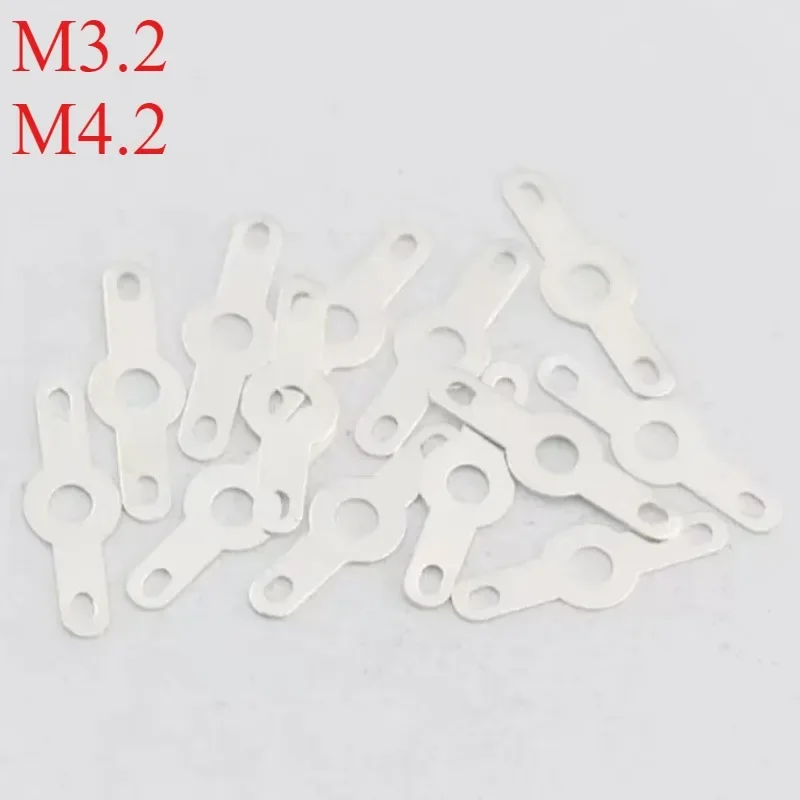 50pcs/100Pcs Silver-plated Copper double Head Soldering Terminal M2.2-M4.2 Circular Weld Washer Welding Sheet Soldering Lug