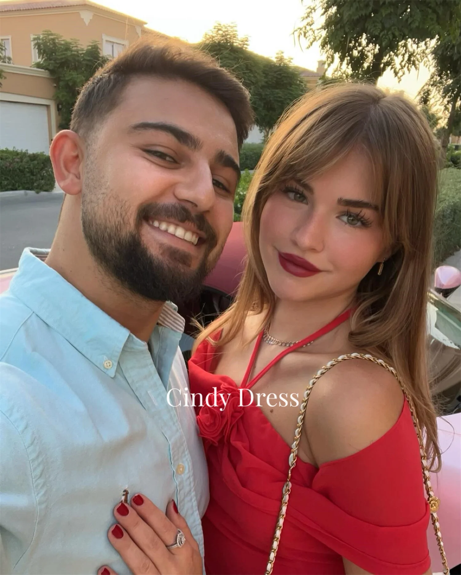 Cindy sereia vermelho gordinho elegante vestidos de festa 2024 para casamento noite mulher gala vestido de baile formatura luxuoso feminino saudita