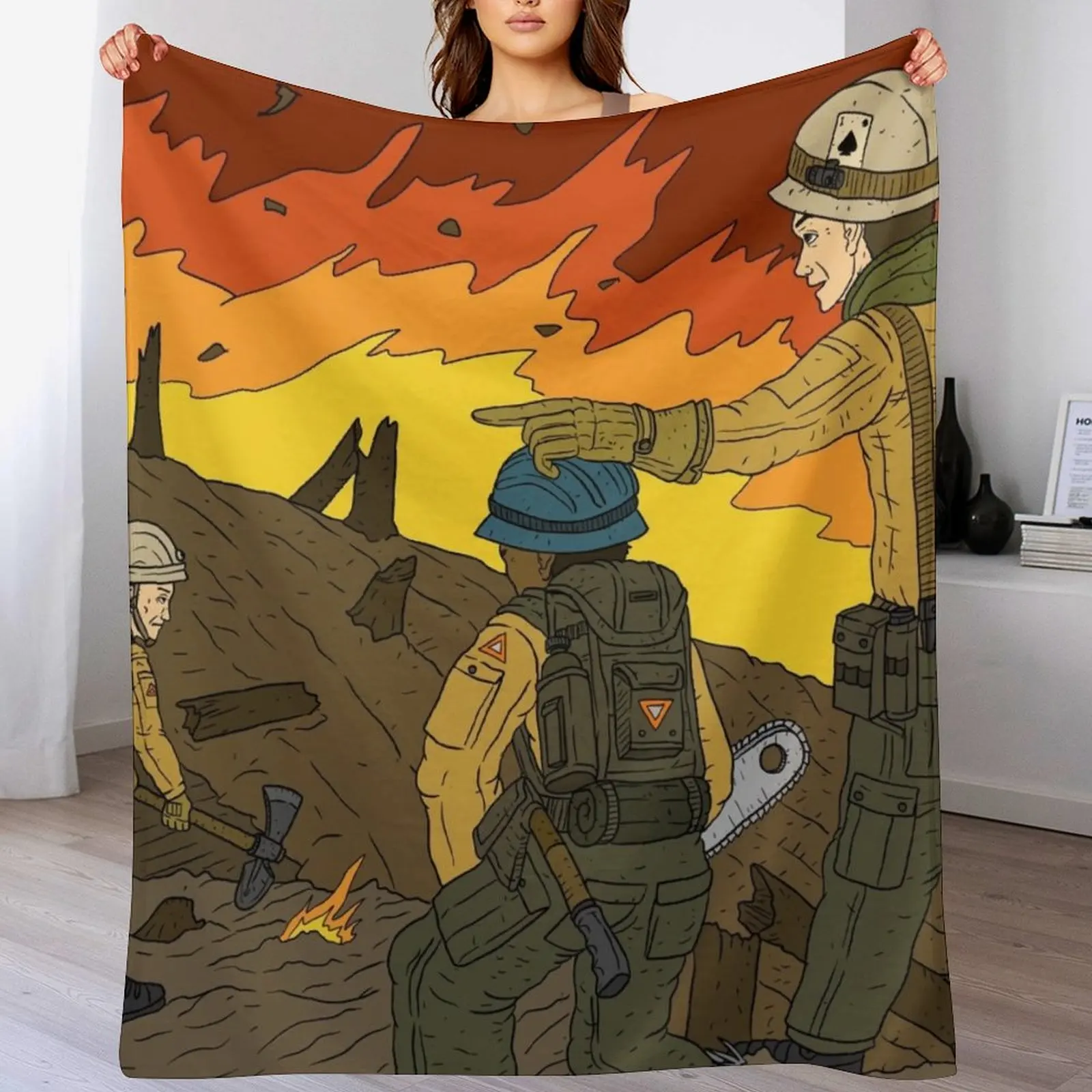 

hotshot fire fighters. forest service. Throw Blanket Summer Retros Decorative Sofa Blankets