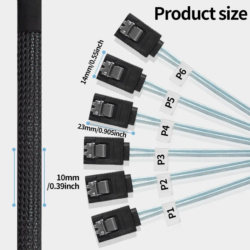 4/6 pcs/set Sata To Sata Cable 6 Ports/Set Date Cable 7 Pin Sata Sas Cable 6Gbps Sata To Sata HDD Cable Cord For Server Mining