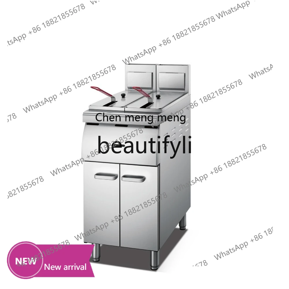 

x Commercial rear kitchen gas double cylinder double screen fryer gas fryer large capacity, vertical fryer lockerX