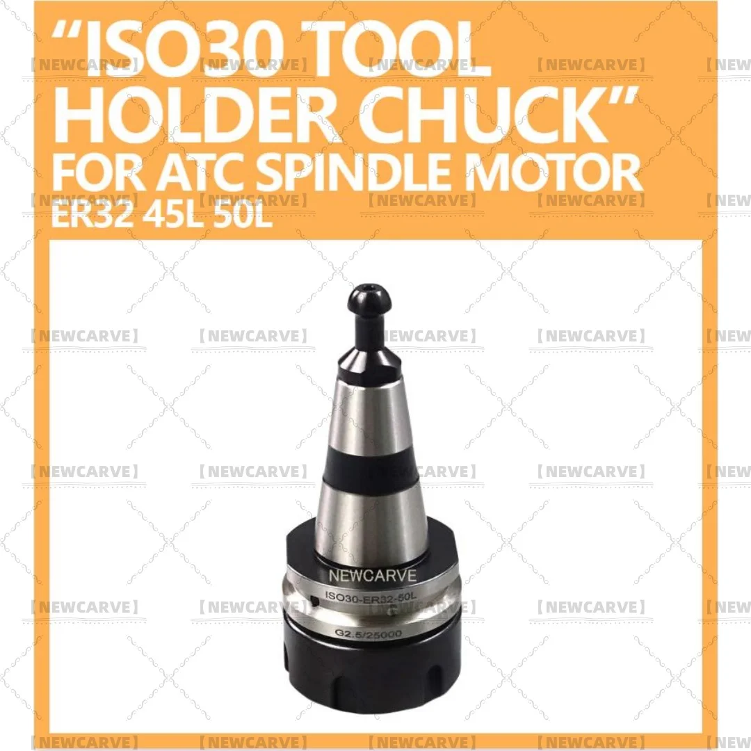 ATC Spindle Collet Adapter ISO30 ER32 45L 50L Balance Collet Chuck CNC Tool Holder Stainless Steel with Pull Stud Tool Handle