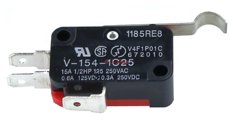 5PCS V-154-1C25 15A, 250V Micro Limit Switch Push Button SPDT Momentary Snap Action Inching switch travel switch