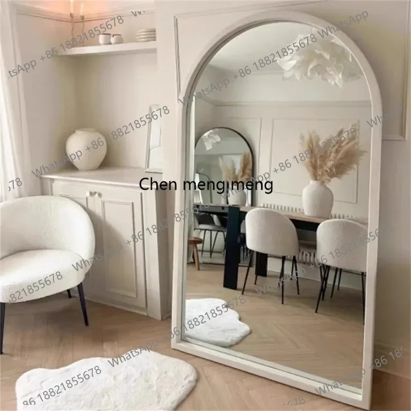 A178Retro Style Furniture Living Room Full-length Wooden Frame Mirror Customized Size Clothing Store High-Definition Large Mirro