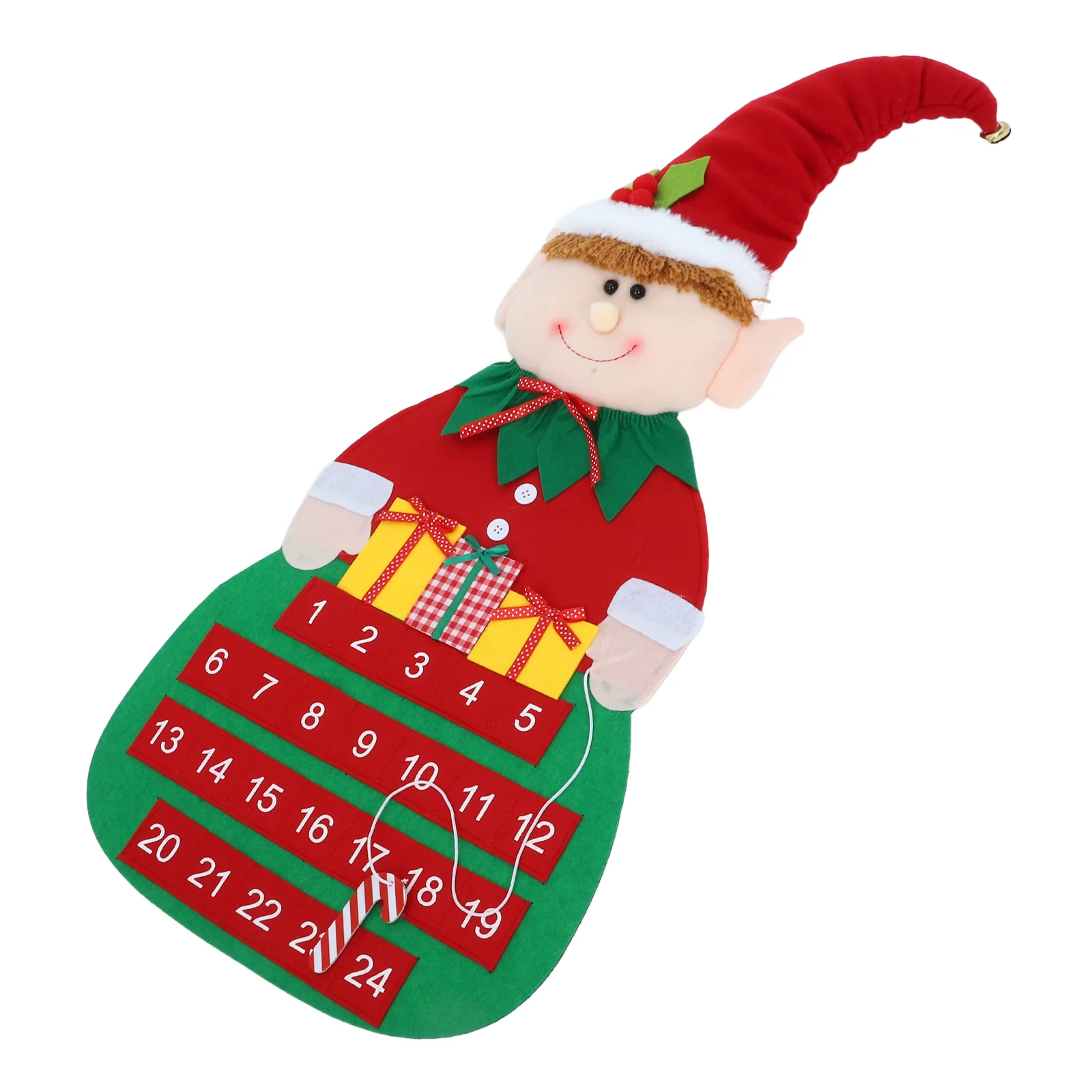 

Felt Advent Calendar Christmas Countdown Hanging Decoration with 24 Pockets for Wall Door Holiday Party Use Festive Countdown