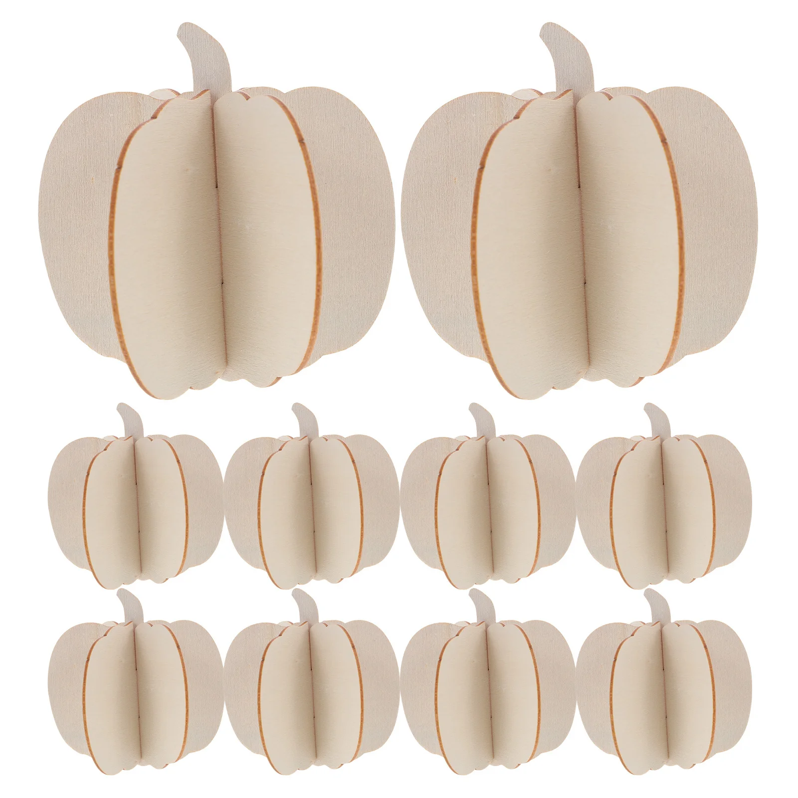 

10Pcs 3D Wooden Pumpkin Ornaments DIY Painting Fun Sturdy Craftsmanship Fall Festival Decorations Versatile Autumn Crafts