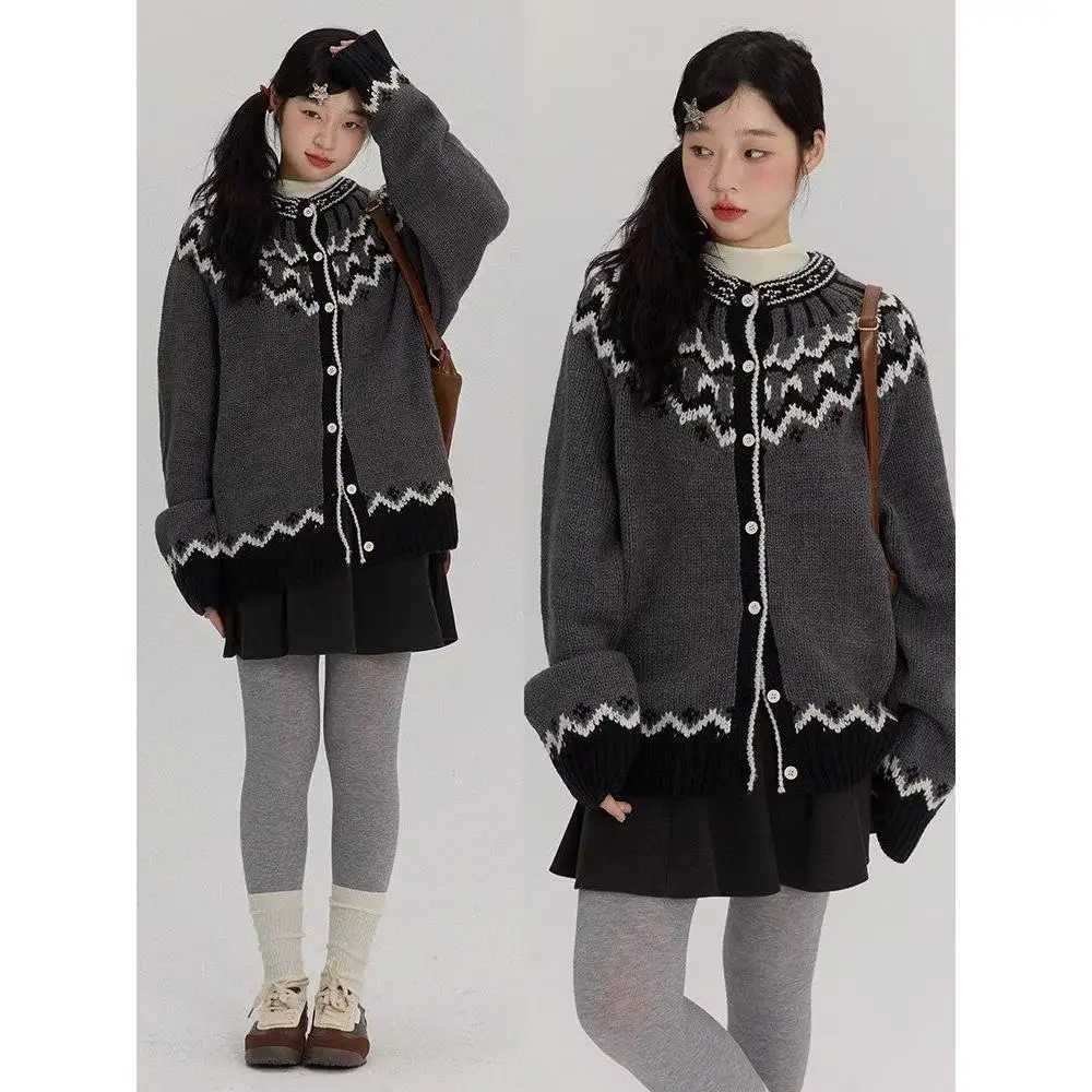 

Fall Winter V-Ne Knitted Cardigan Men's Color Casual Sle Long Sve Coat Soft Polyester Fiber Leisure Faion