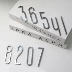 Stainless Steel Digits 0-9 For Door Plate Silver House Numbers Hotel Apartment Office Door Number Decoration Signboard DIY