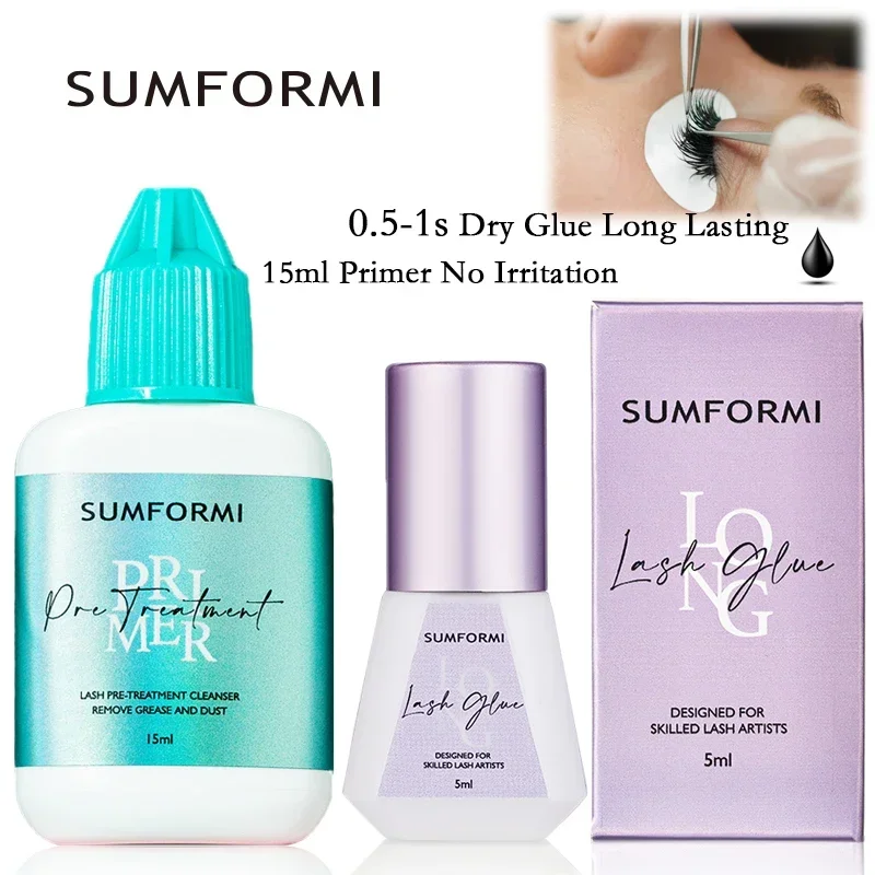 Sum Nang 5 ml Wimpernkleber, geruchsarm, 0,5 s, Trockenkleber, Wimpernverlängerungsgrundierung für Wimpern, Alkohol, Vorbehandlung, Wimpernverlängerungszubehör