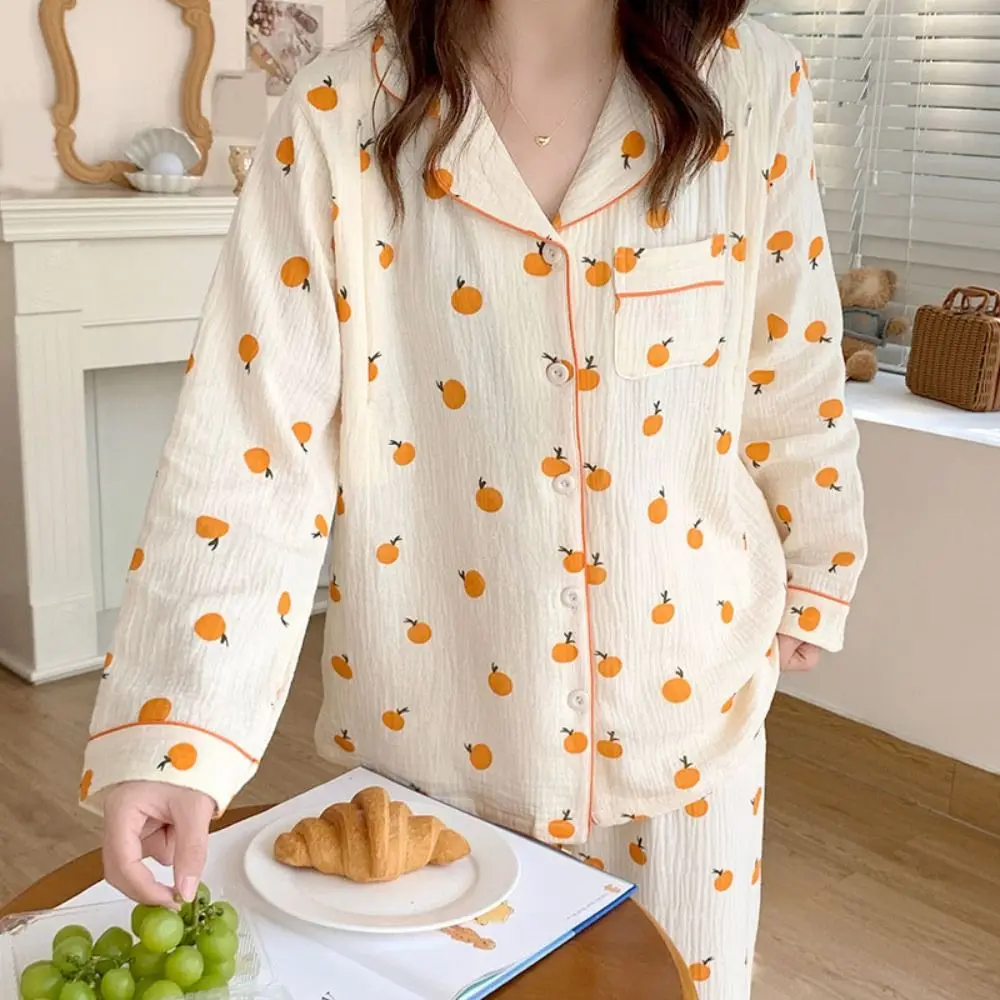 بدلة بيجامات فواكه لطيفة برقبة على شكل حرف v ملابس نوم فضفاضة مكونة من قطعتين ملابس منزلية بأكمام قصيرة ملابس نوم نسائية قصيرة للفتيات #4