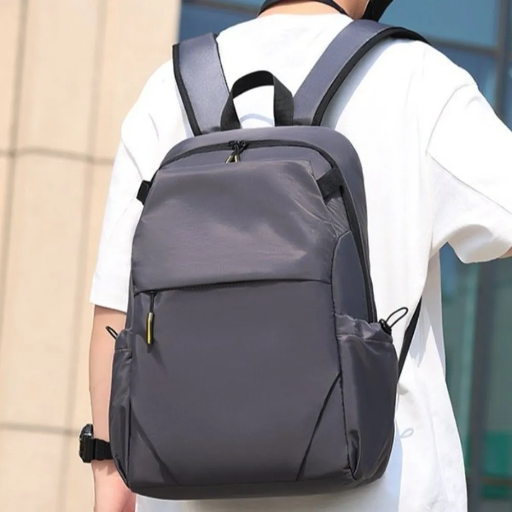패션 휴대용 남자 배낭 대용량 노트북 가방 학생 배낭 솔리드 컬러 방수 옥스포드 천 배낭 여행