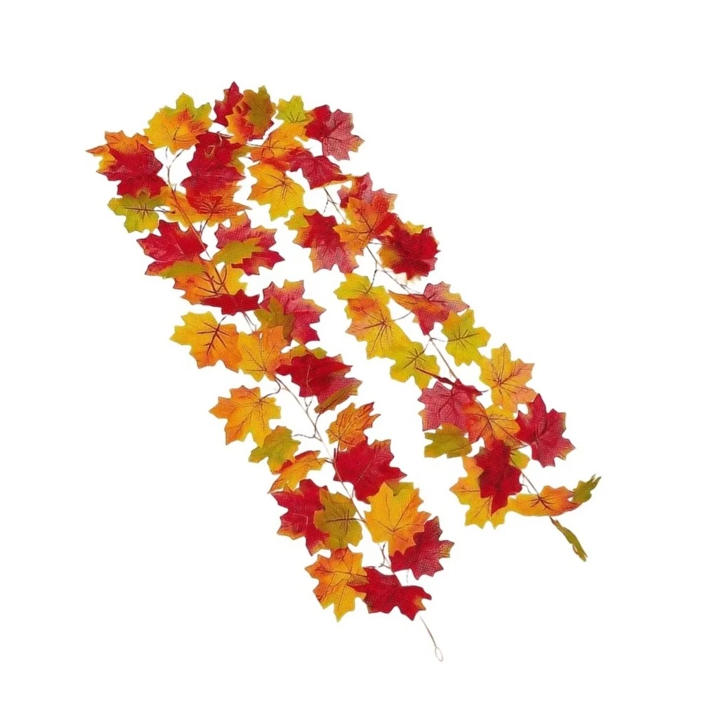 Harvest Festival Decor Artificial Maple Vine Lifelike Autumn Leaves Synthetic Material Lifelike Autumn Maple Leaves