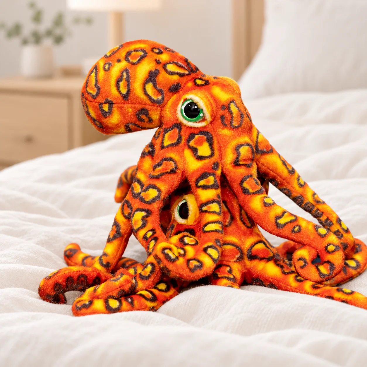 New 30cm Realistic Vivid Blue-ringed Octopus Plush Toys Stuffed Soft Deep Sea Octopus Doll Pretty Room Decor Super Cool Gift