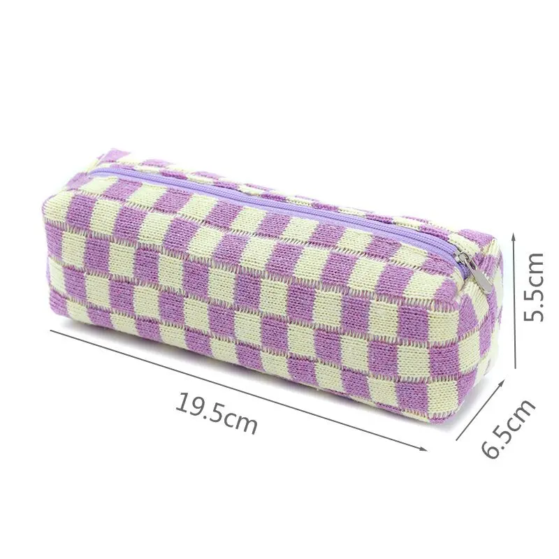 Checkered Makeup Bag,Travel Toiletry Bag Cute Makeup Brushes Bag Cosmetic Bags for Women Zipper Makeup Bags for Purse