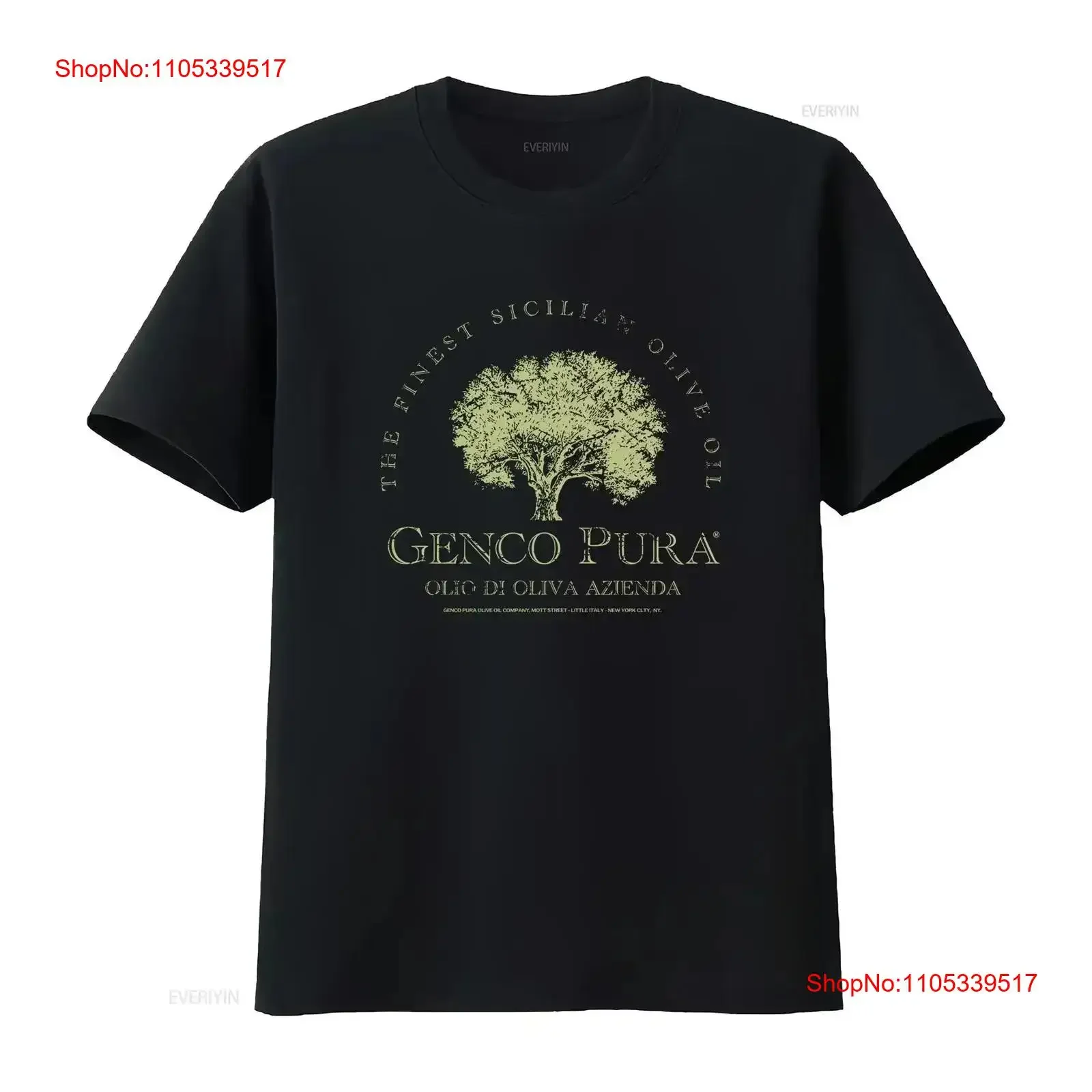 Camiseta Genco Olive Oil Company Godfather Mafia Movie de manga comprida vintage lavada elegante masculina elástica respirável