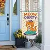 InkRain Birthday Garden Flag Cat Fish Cake Meow Party Porch Accent 12x18 Inch Double Sided Linen Yard Outdoor Decor for Farm llz