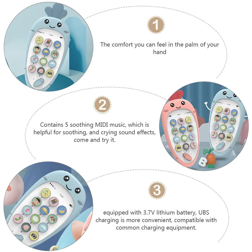 

Early Education Baby Phone Toy Bilingual Cartoon Mobile Music Child Educational Toys Kids Learning Play Portable Infants