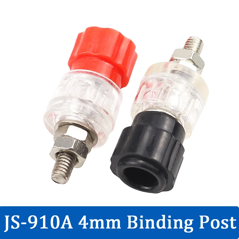 Transparent JS-910A Banana Socket Binding Post Terminal 4mm Banana Plug Jack M4 Inverter Power Audio Mounting Hole Adapter