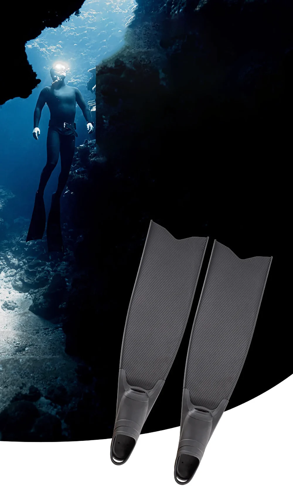 Professionelles Tauchen, lange Flossen, leichte Flossen, Wassersport, Strandschuhe, Schnorcheln, FreeDiving, Speerfischen, Jagd – Detail 11