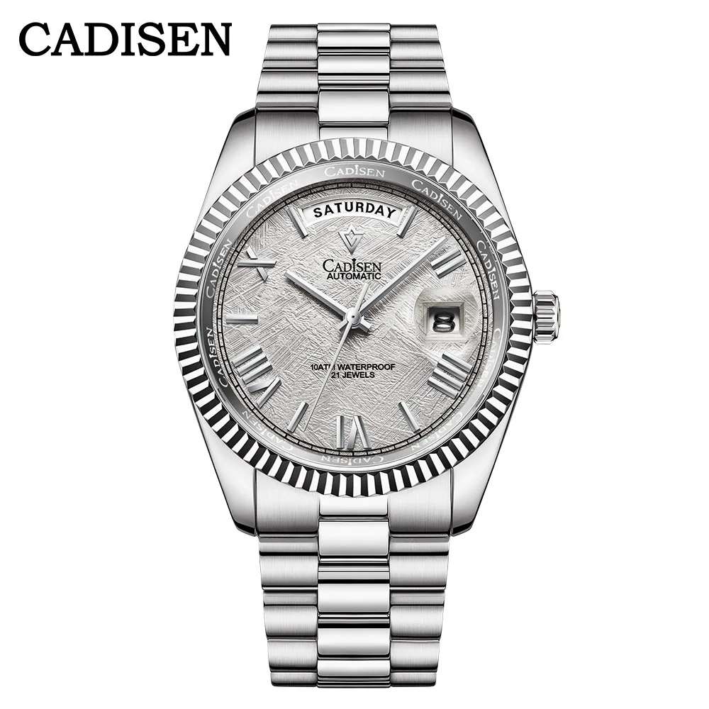 CADISEN 8185 Men's Mechanical Watches Luxury Meteorite Dial Automatic Watch For Men Week 100M Japan MIYOTA 8285  watch for men