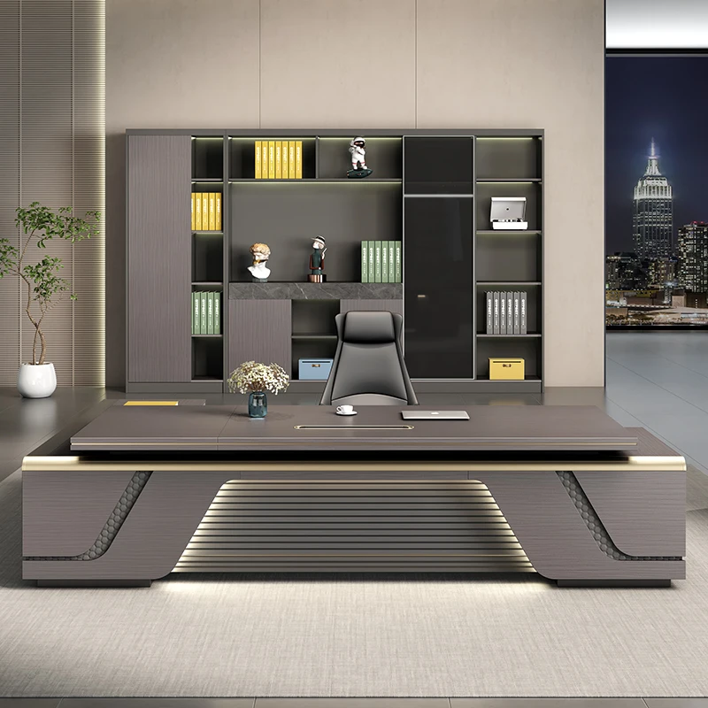 Modern With Drawers Office Desks Corner Storage Wooden Computer Office Desks Manager Simple Design Furniture Escritorio LLOD