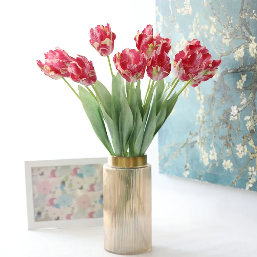 5 Stück Künstliche Tulpenblumen Luxuriöse Heimdekoration Künstliche Tulpen Hochzeitstischdekoration Party-Blumenarrangement – Detail 4