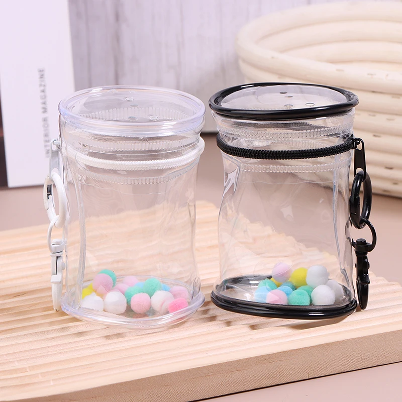 PVC Transparent Doll Bag Thickened Clear Pouch With Zipper Outdoor Waterproof Storage Pouch Keychain Plush Doll Bag Pendant