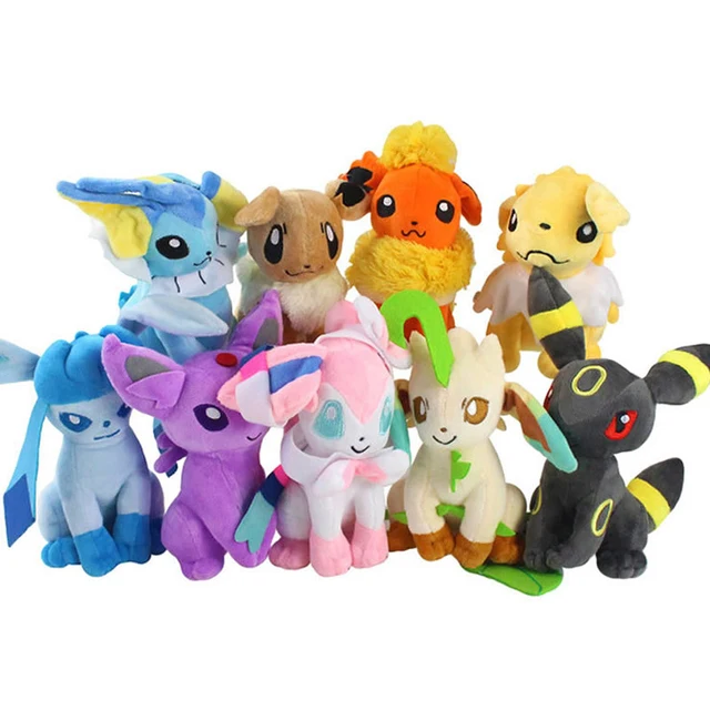 

Набор плюшевых игрушек для семьи Pokemon Sitting Posture Eevee - Мягкая кукла Sylveon Peluche Umbreon Vaporeon Flareon Pikachu Glaceon
