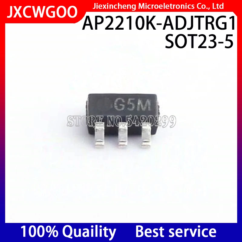 10PCS-100PCS AP2210K-ADJTRG1 marking:G5M AP2210K-ADJ AP2210K SOT23-5 New original