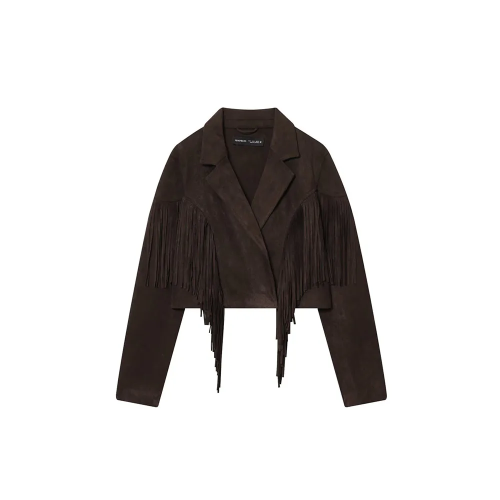 

Autumn New Women's Fashion Versatile Anti Fleece Effect Tassel Jacket