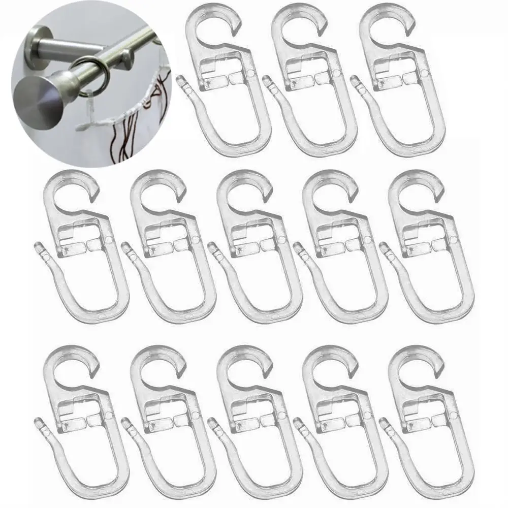 20pcs Curtains Fixing Durable Home Decor Wall Ring Curtain Hooks Curtains Accessories Sliding Hook