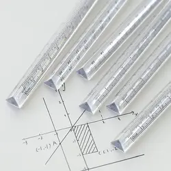 15cm /20cm Interesting Transparent Triangular Straight Ruler Stationery School Supplies Refractable Light