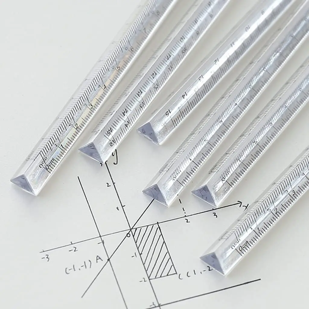 15cm /20cm Ciekawa przezroczysta trójkątna linijka prosta Artykuły papiernicze Artykuły szkolne Światło refrakcyjne