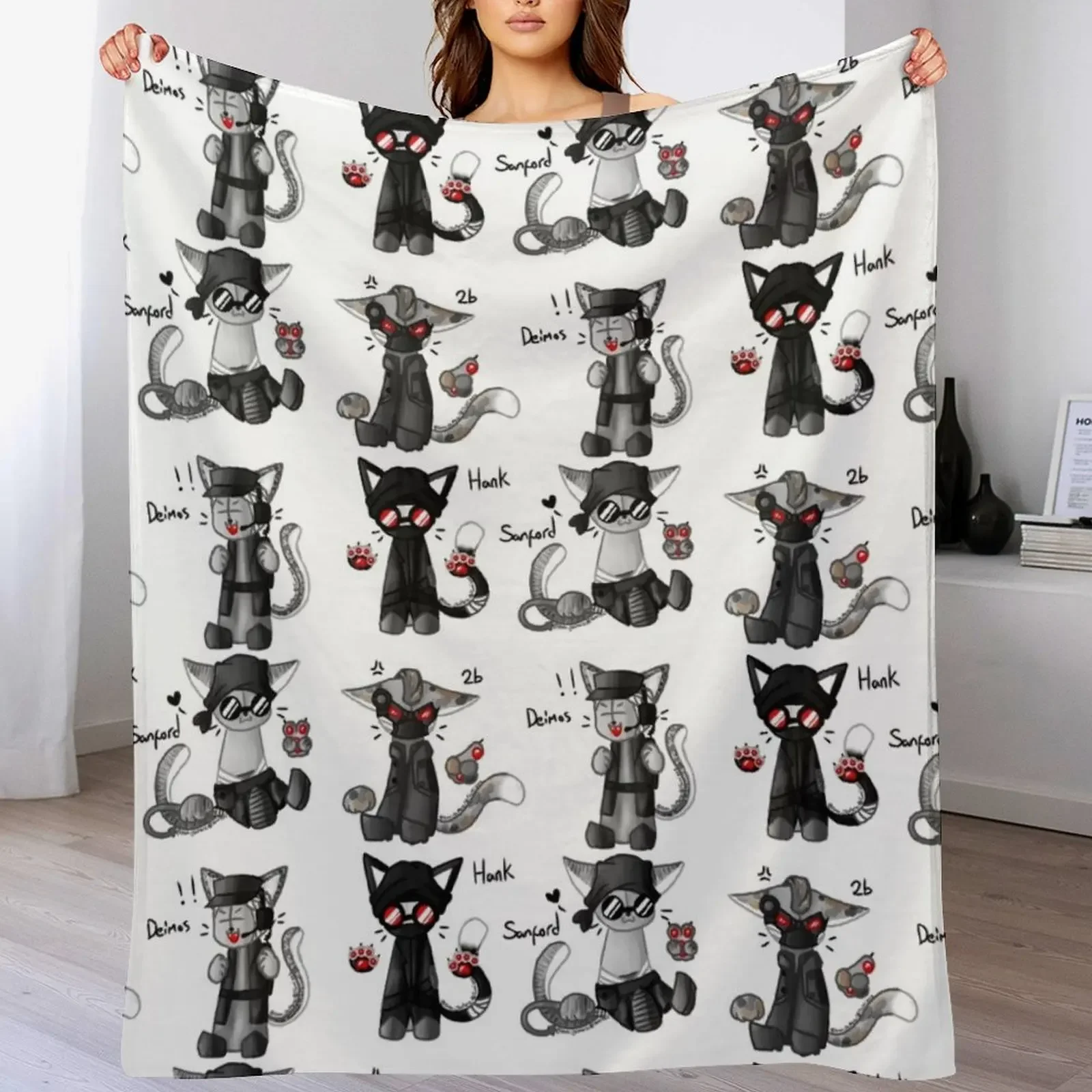 

Madness Combat Cats Throw Blanket Decorative Sofas for babies Designers Soft Beds Blankets