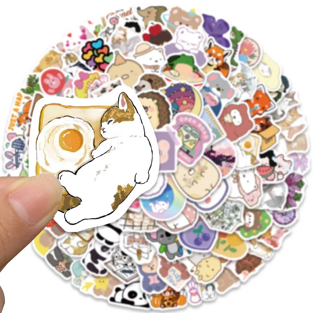 100pcs niedlichen Cartoon vsco kawaii Abziehbilder Aufkleber Mädchen ästhetischen Telefonbuch Koffer Laptop Kühlschrank Wand wasserdichten Aufkleber