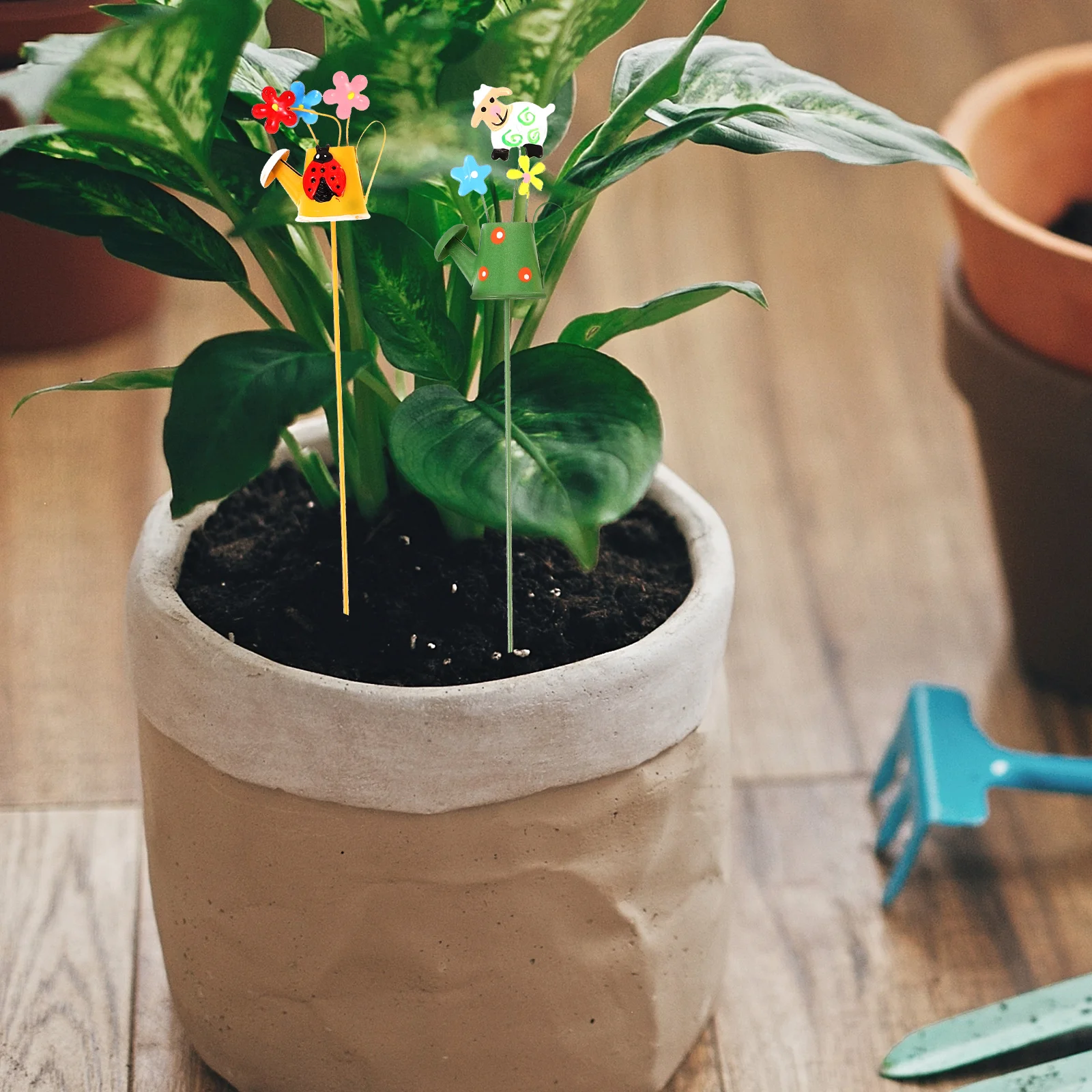 

3pcs Iron Garden Stakes Decorative Yard Lawn Ornaments Durable Flower Pot Plant Stakes Metal Bonsai Decor Outdoor Ground