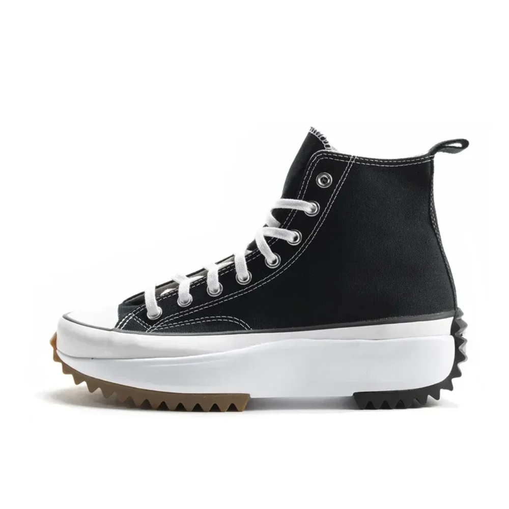 Converse Run Star Hike high-top wear lightweight shock-absorbing high-top canvas shoes men and women black and white