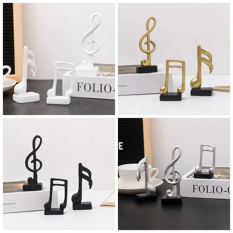 

Set Of Three-Note Figurine Decorative Art Statuette Musical Note Handicraft Living Room Wine Cabinet Desk Ornaments Home Decor