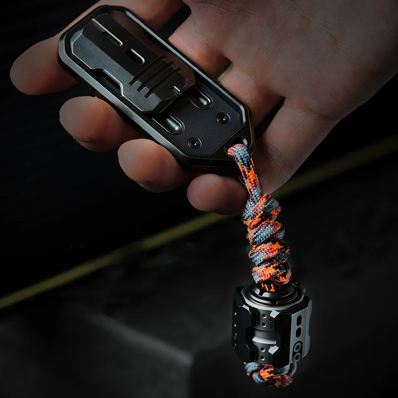 MUYI Tide Product Sonic Mecha EDC Knife Pendant Fingertip Spinner Titanium Alloy DIY Umbrella Rope Bead Men\'s Gyro Jewelry