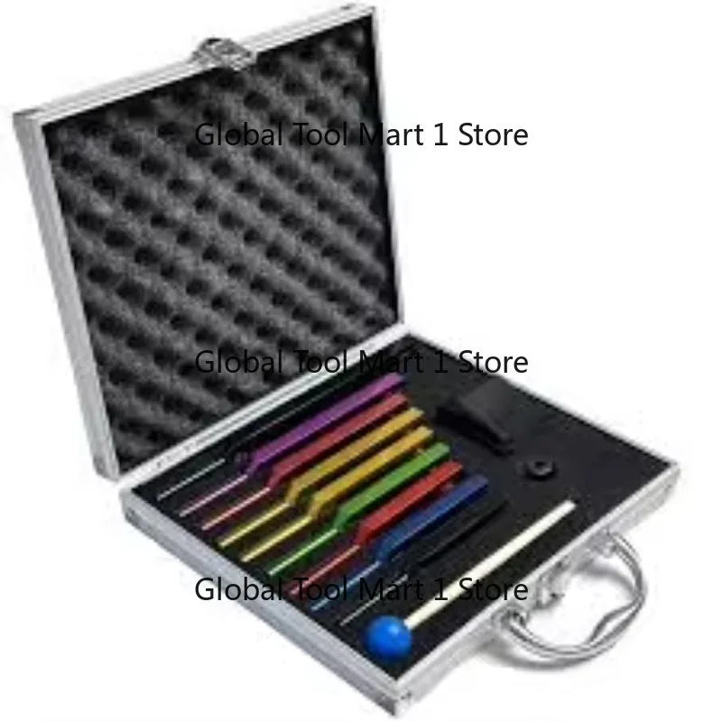 Mars 10-Piece Aluminum Solfeggio Tuning Forks Set (3 Foot) for Sound Therapy & DNA Healing