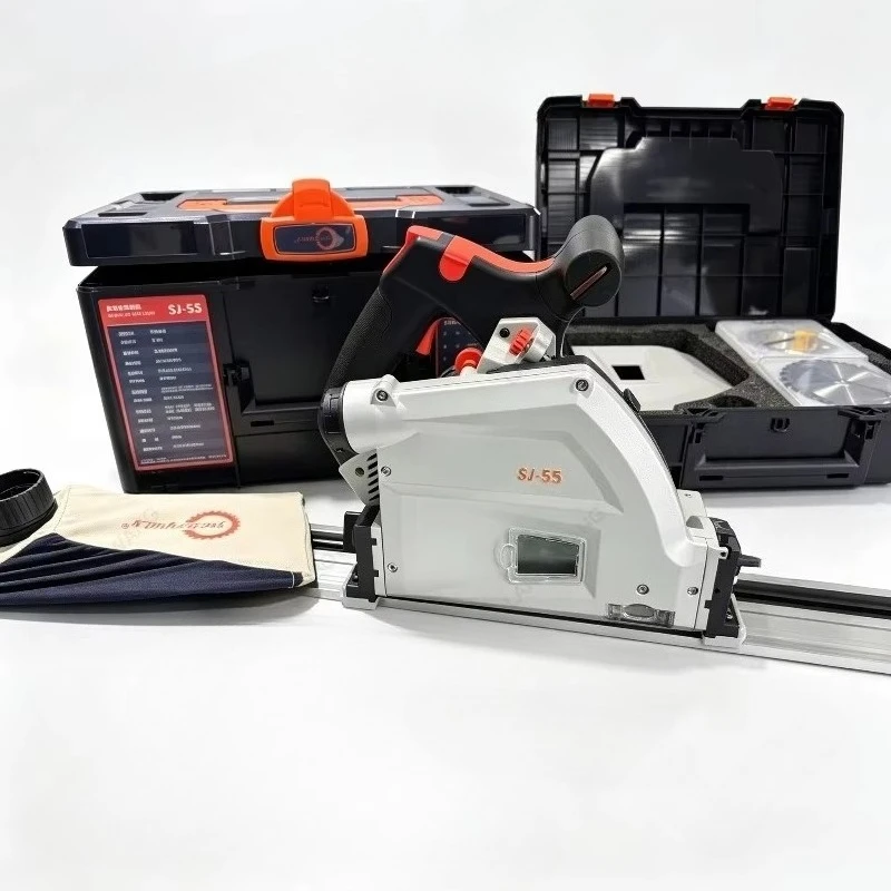 SJ-55 Portable Dust-free Electric Track Saw With Circular Saw Blade Cutting Machine Woodworking Panel Cutting Power Tool