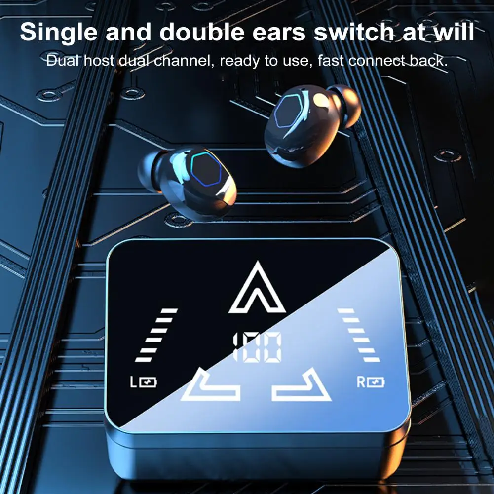 Fast Transmission Wireless Headphones High-frequency Sound Wireless Earphones with Digital Display Ip7 Waterproof Earbuds