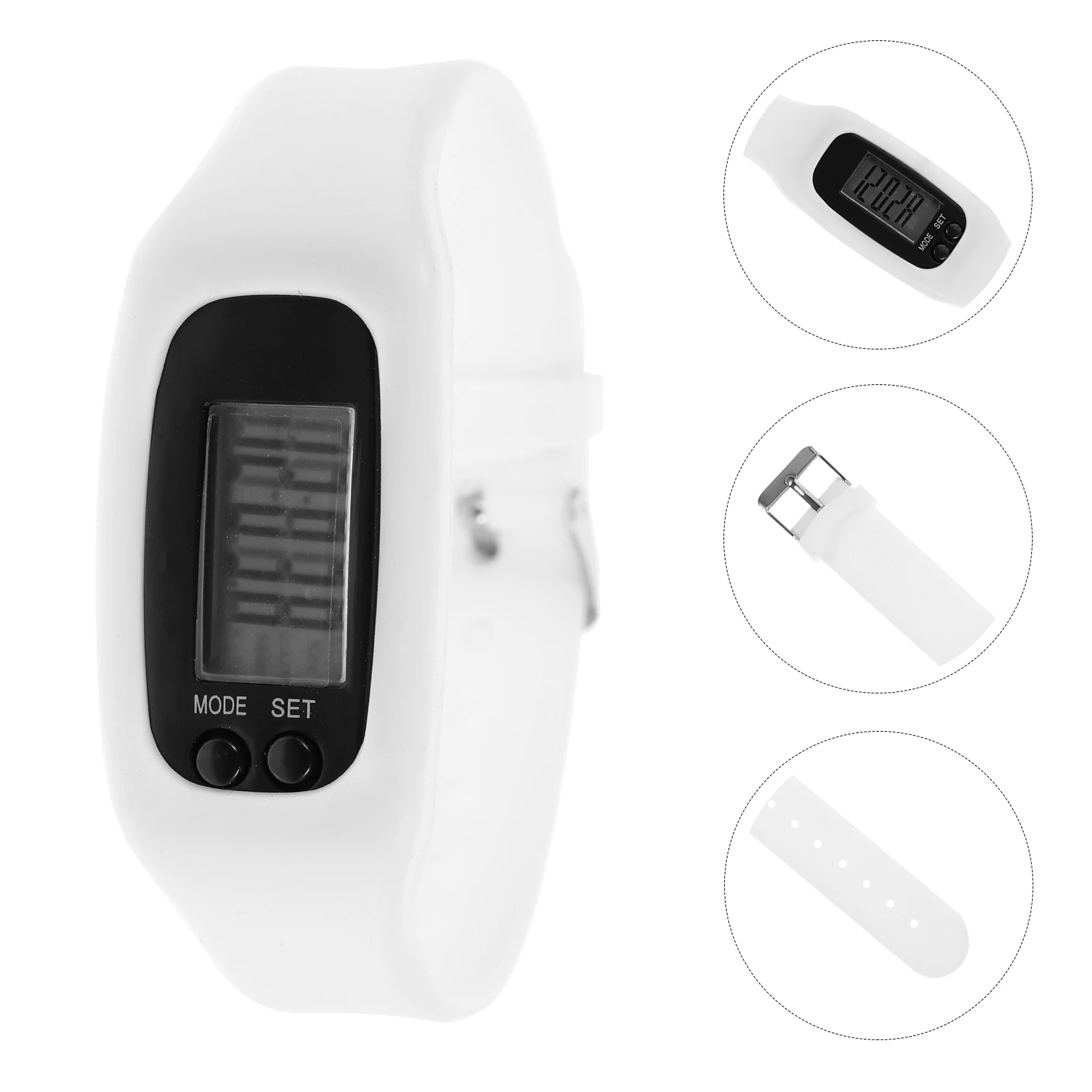 

Pedometer Bracelet Step Counter Walking Watch Number Counting Digital Simple Adult White Wrist for Fitness Tracker Man
