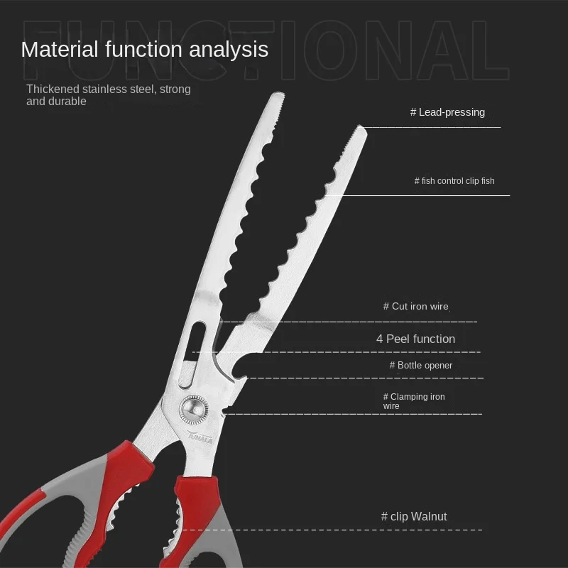 Multifunctional loach, eel clip, stainless steel pliers, non-slip sea catching artifact, crab catching tool