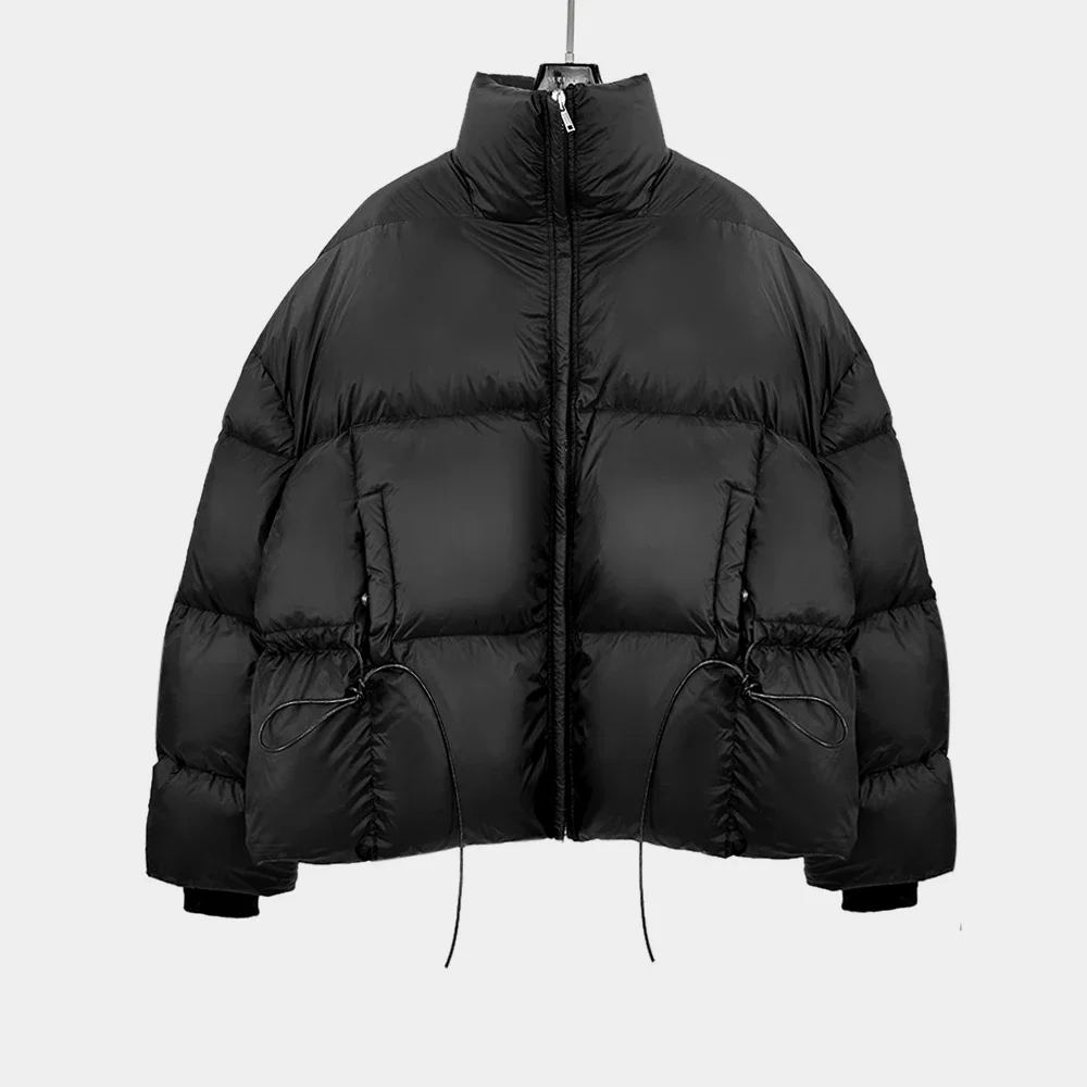 Men Down Coats Jackets Gothic High Street Clothing Trench Oversized Winter Dust Windbreaker Black Snow Jackets