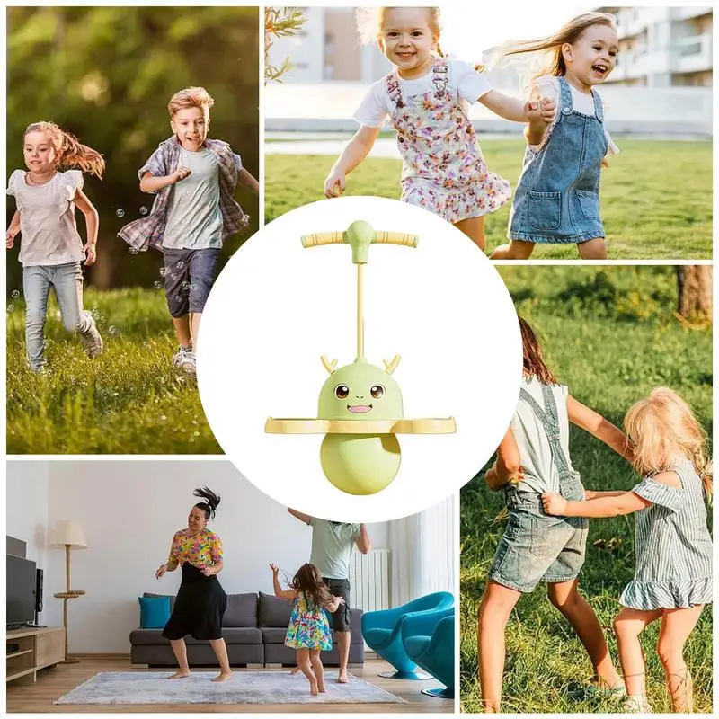 Pelota de saltar con mango para niños, pelota de saltar silenciosa, pelota de entrenamiento de equilibrio, salto de equilibrio