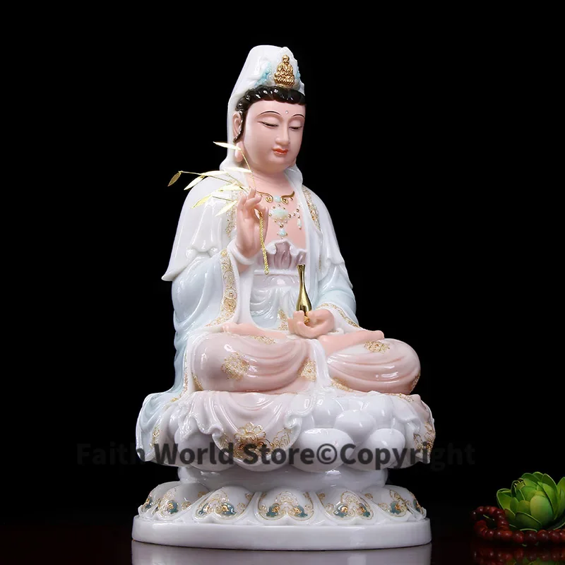 2025 HOME temple Efficacious protection worship Goddess jade High grade GUAN YIN buddha statue Auspicious Safety Healthy bless