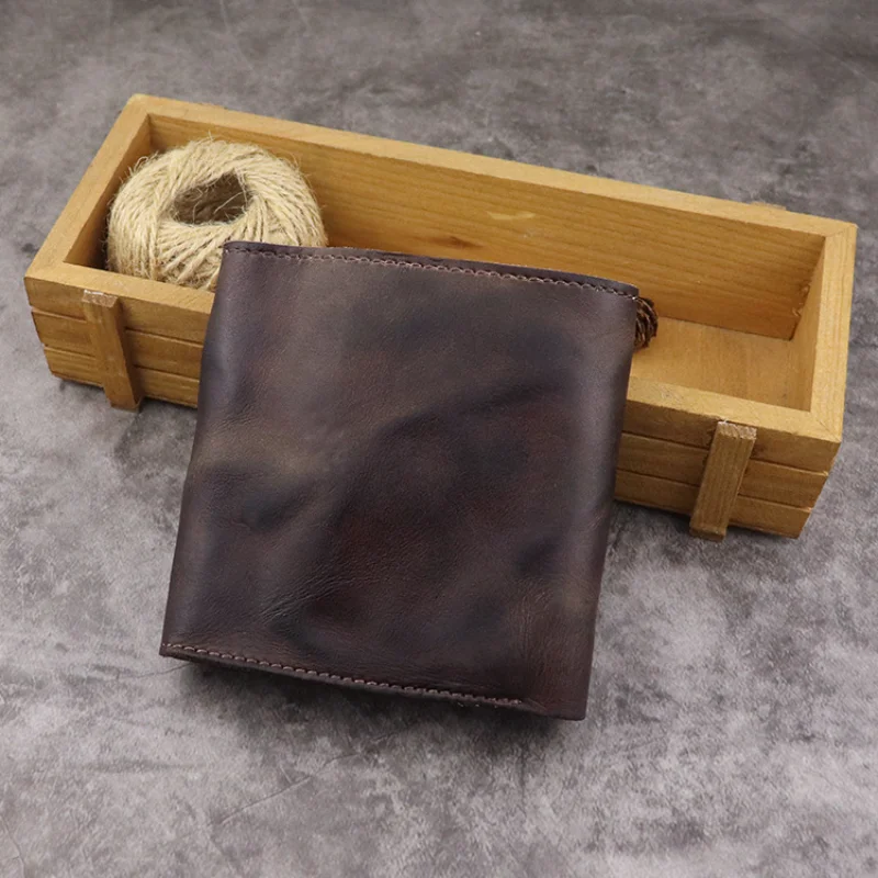 New Men's Long Genuine Leather Wallet Top Layer Cowhide Vintage 70% off Large Capacity Multi-Functional Wallet
