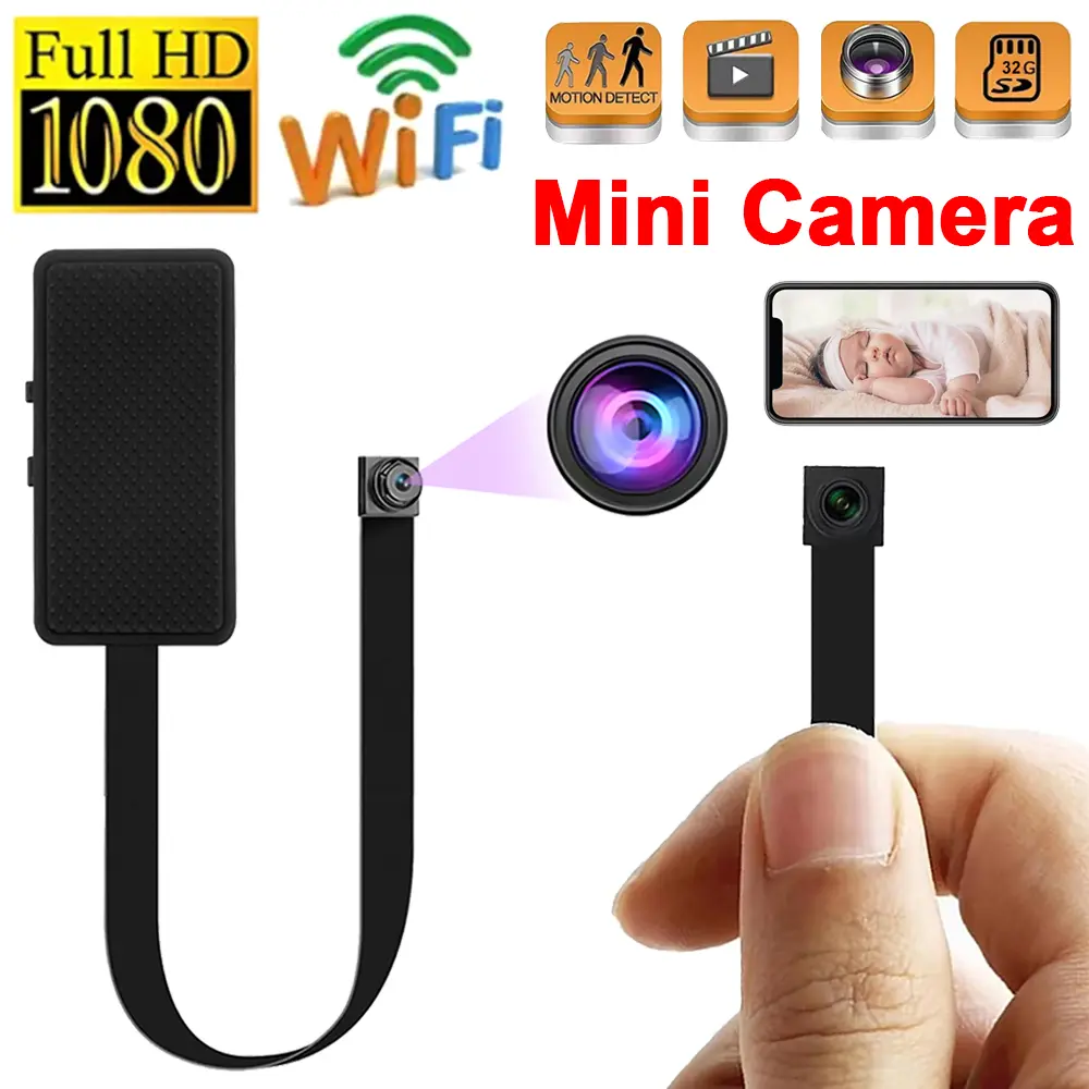 Diy hd 1080p wifi mini câmera portátil gravador de vídeo micro filmadora p2p sem fio webcam gravação loop suporte visualização remota