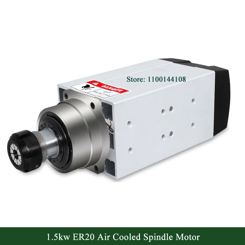 

GDZ-93*82-1.5 CS Air Cooled 1.5kw ER20 18000RPM Sqaure Shape Spindle Motor 4PCS Bearing